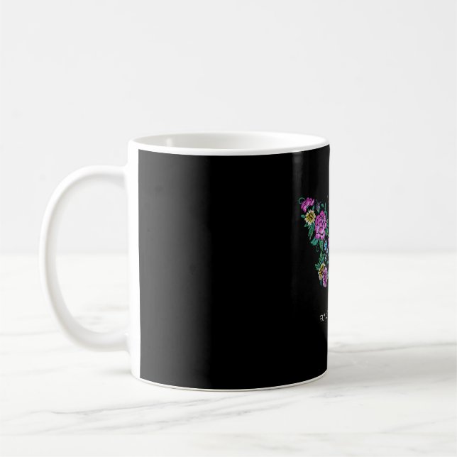 Butterfly och Blommor blommigt butterflies vingar  Kaffemugg (Vänster)