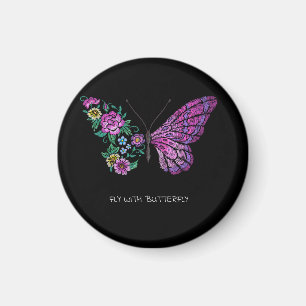 Butterfly och Blommor blommigt butterflies vingar Magnet