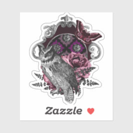 Butterfly och blommor från mörk Uggla - gotin Klistermärken