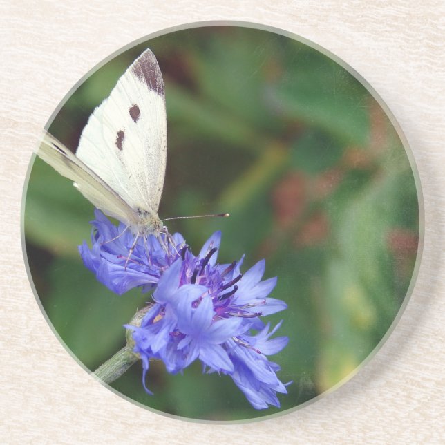 Butterfly och Blue Flower Underlägg (Framsidan)