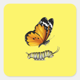 Butterfly och cateringpelare fyrkantigt klistermärke