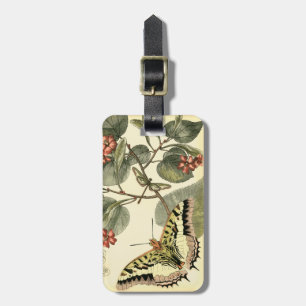Butterfly och Dragonfly med Röda blommor Bagagebricka