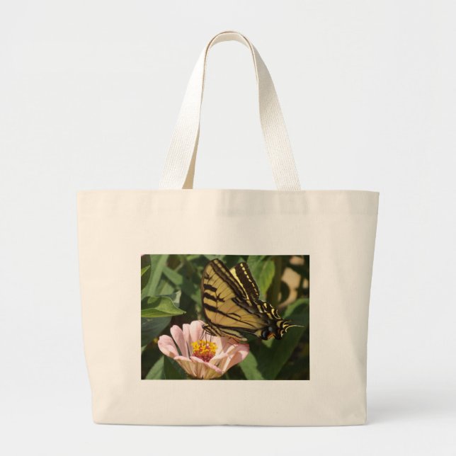 Butterfly och Flower Jumbo Tygkasse (Framsidan)