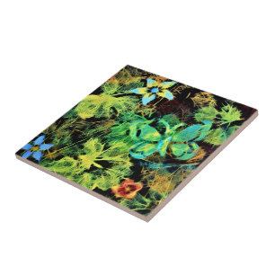 Butterfly och Flower Rodilius Ceramic Tile Kakelplatta