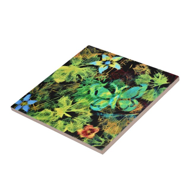 Butterfly och Flower Rodilius Ceramic Tile Kakelplatta (Sidan)