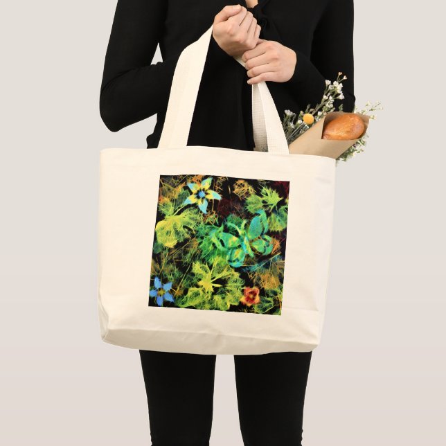 Butterfly och Flower Rodilius Jumbo Tote Tygkasse (Framsida (produkt))