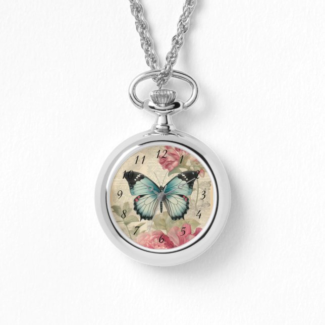 Butterfly och Flowers Armbandsur (Framsida)