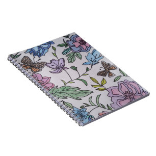 Butterfly och Flowers Journal Anteckningsbok