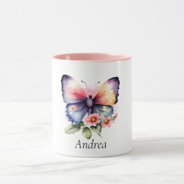 Butterfly och Flowers Mugg