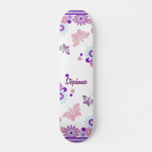 Butterfly och Flowers Old School Skateboard Bräda 18 Cm