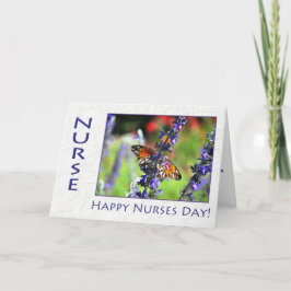 Butterfly och Flowers vid lycklig sjukdag Kort