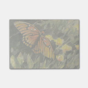 Butterfly och gula blommor post-it block