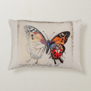 Butterfly och Ladybug Prydnadskudde