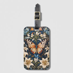 Butterfly och Lilies Botanical Bagagebricka
