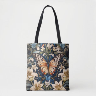 Butterfly och Lilies Botanical Tygkasse