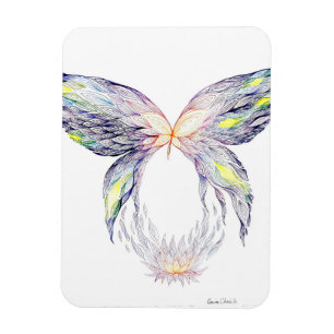 Butterfly och lotus magnet