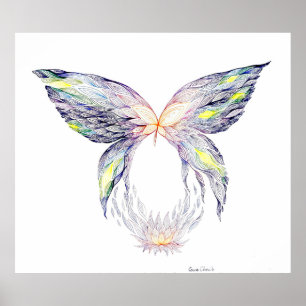 Butterfly och lotus poster