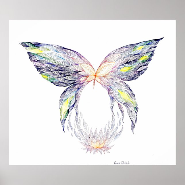 Butterfly och lotus poster (Framsidan)