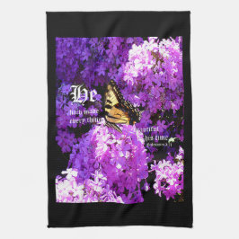 Butterfly och Phlox, Ecclesiastes 3:11 Kökshandduk