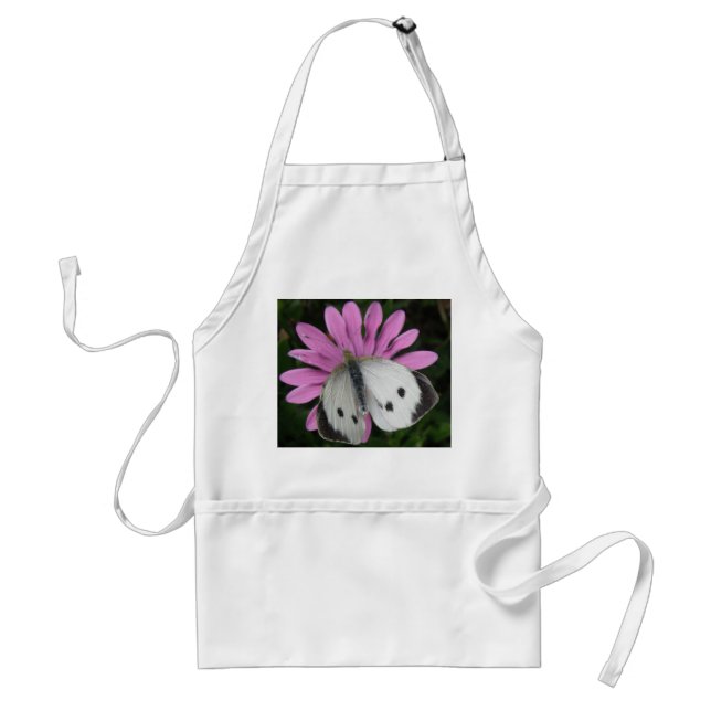 Butterfly och Rosa Flower Apron Förkläde (Framsidan)