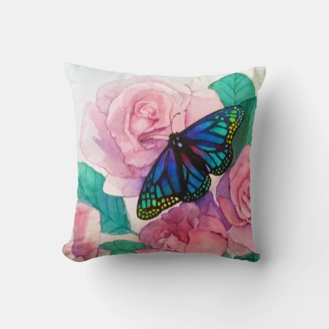 Butterfly och Rosor Kudde (Framsida)