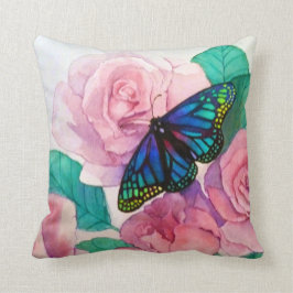 Butterfly och Rosor Kudde