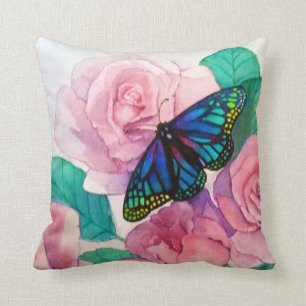 Butterfly och Rosor Kudde