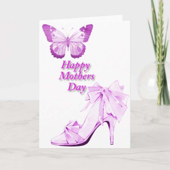 Butterfly och Shoe i Rosa Kort (Framsida)