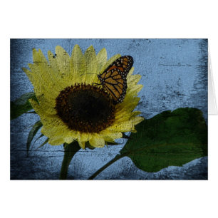Butterfly och Solros Hälsningskort