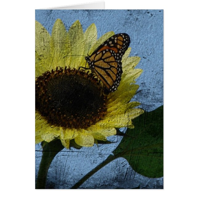 Butterfly och Solros Hälsningskort (Framsidan)