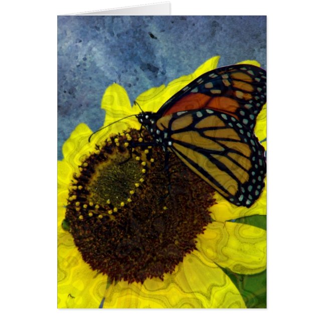 Butterfly och Sunros Digital Art Hälsningskort (Framsidan)