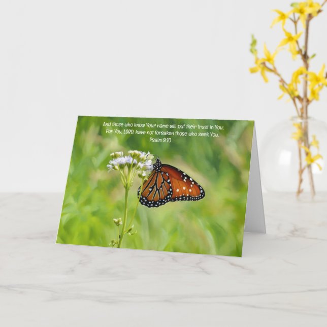Butterfly och Wildblombible Verse Art Note Card Kort (Gul blomma)