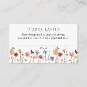 Butterfly och Wildblomme Diaper Raffle Baby Tilläggskort