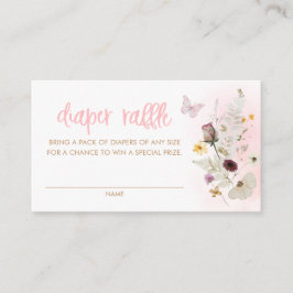 Butterfly och Wildbloms Rosa Diaper Raffle Biljett Tilläggskort