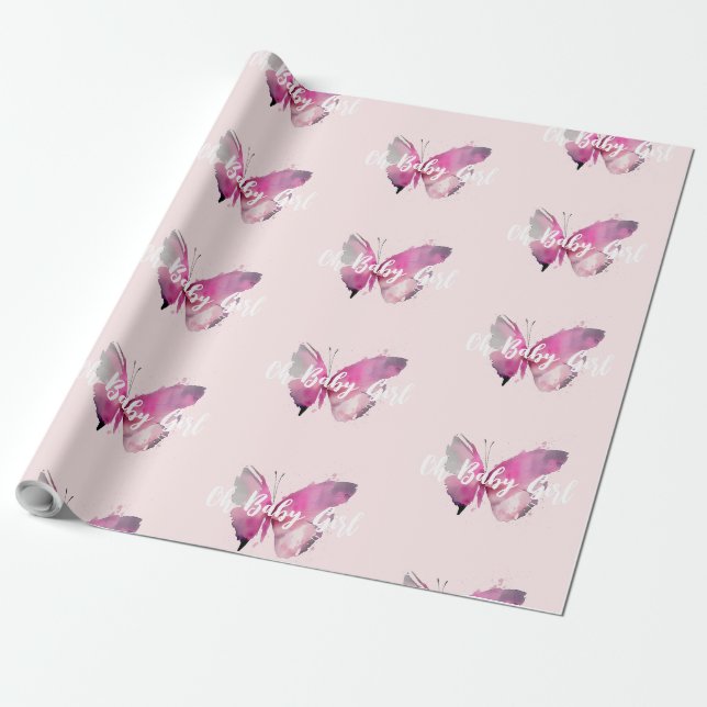 Butterfly Oh Flicka Presentpapper (Utrullad)