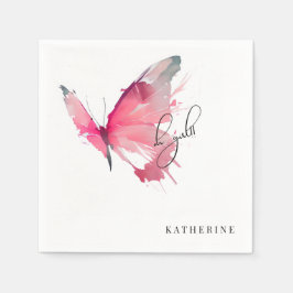 Butterfly Oh Girl Anpassningsbar White Baby Shower Pappersservett