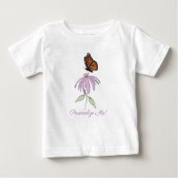 Butterfly on Cone Flower Baby Bra Jersey T-Shirt