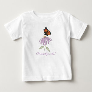 Butterfly on Cone Flower Baby Bra Jersey T-Shirt