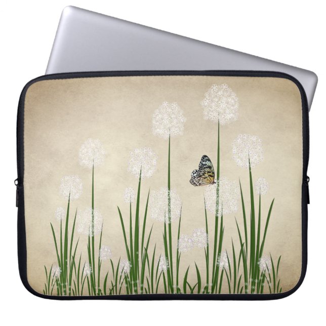 Butterfly On Dandelion Laptop Fodral (Framsidan)