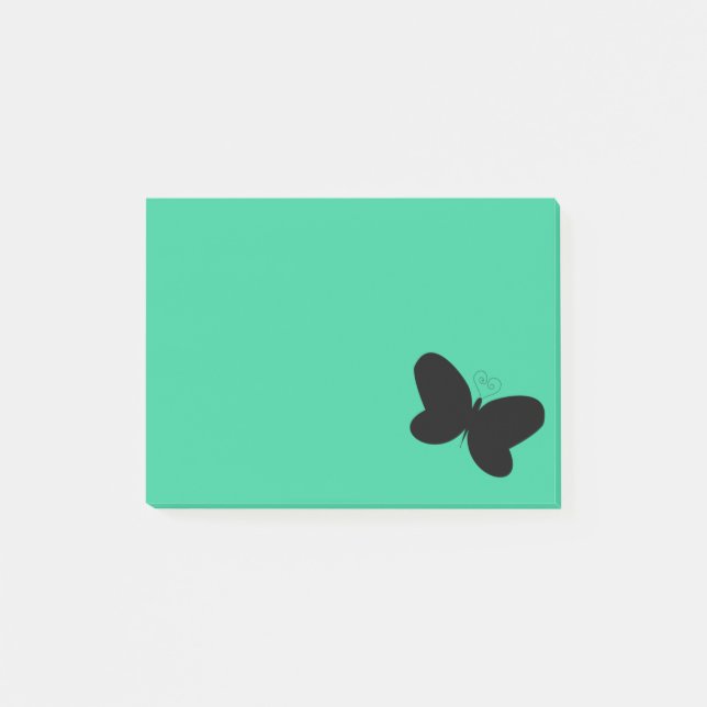 Butterfly on Grönt Post It Note Post-it Block (Framsida)