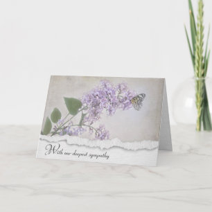 Butterfly On Lilac Sympathy Card Kort