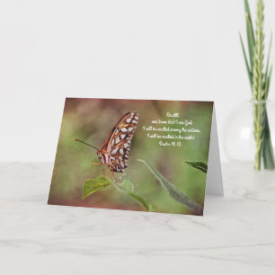 Butterfly on Lövs Scripture Card Psalm 46:10 Kort