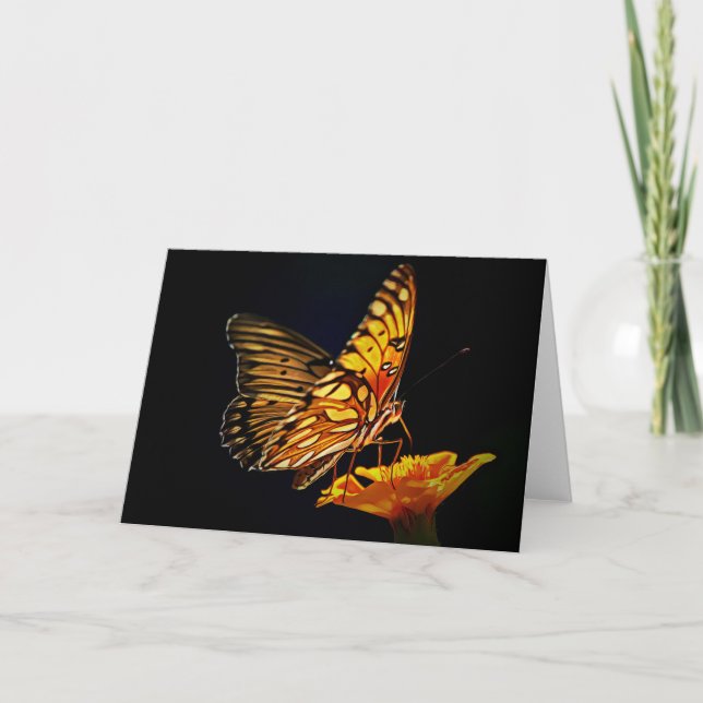 Butterfly on Marigold Scripture Card Isaiah 26:3 Kort (Framsida)