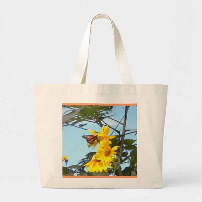 Butterfly on Sunwers Tote Bag Jumbo Tygkasse (Framsidan)