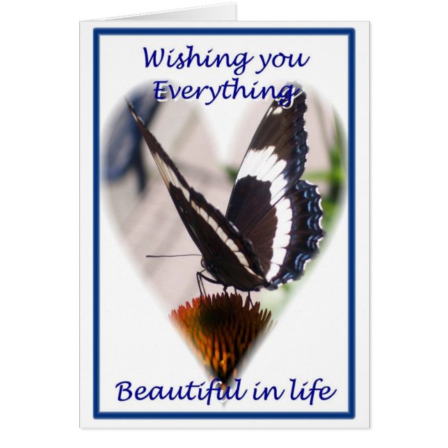 Butterfly Önskemål Hälsningskort (Framsidan)