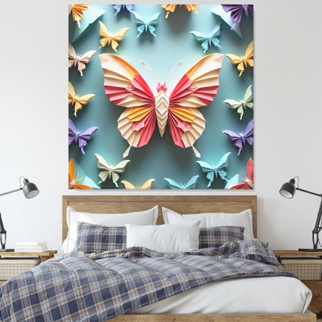 Butterfly Origami Canvastryck (Insitu (sovrum))