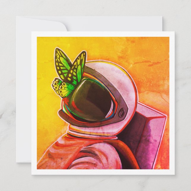 Butterfly på Astronaut - Mini Print (Framsida)