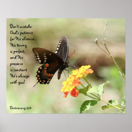 Butterfly på Blommigt w Verse från Deuteronomy 31: Poster