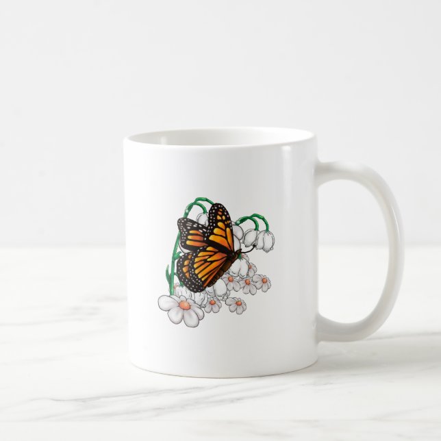 Butterfly på blommor kaffemugg (Höger)