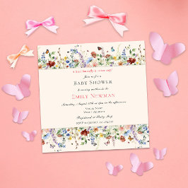 Butterfly på Bohemian Baby Shower Inbjudningar